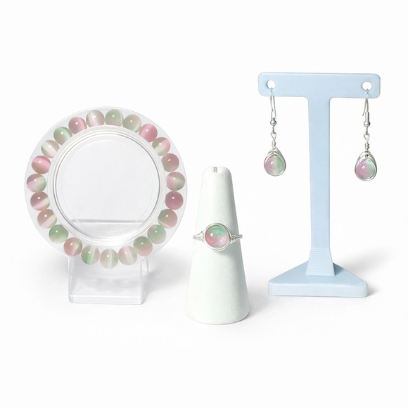 Hand Crafted Jewelry - Watermelon Selenite Set